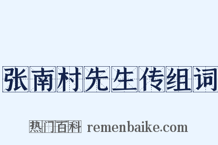 张南村先生传组词是什么意思的图片